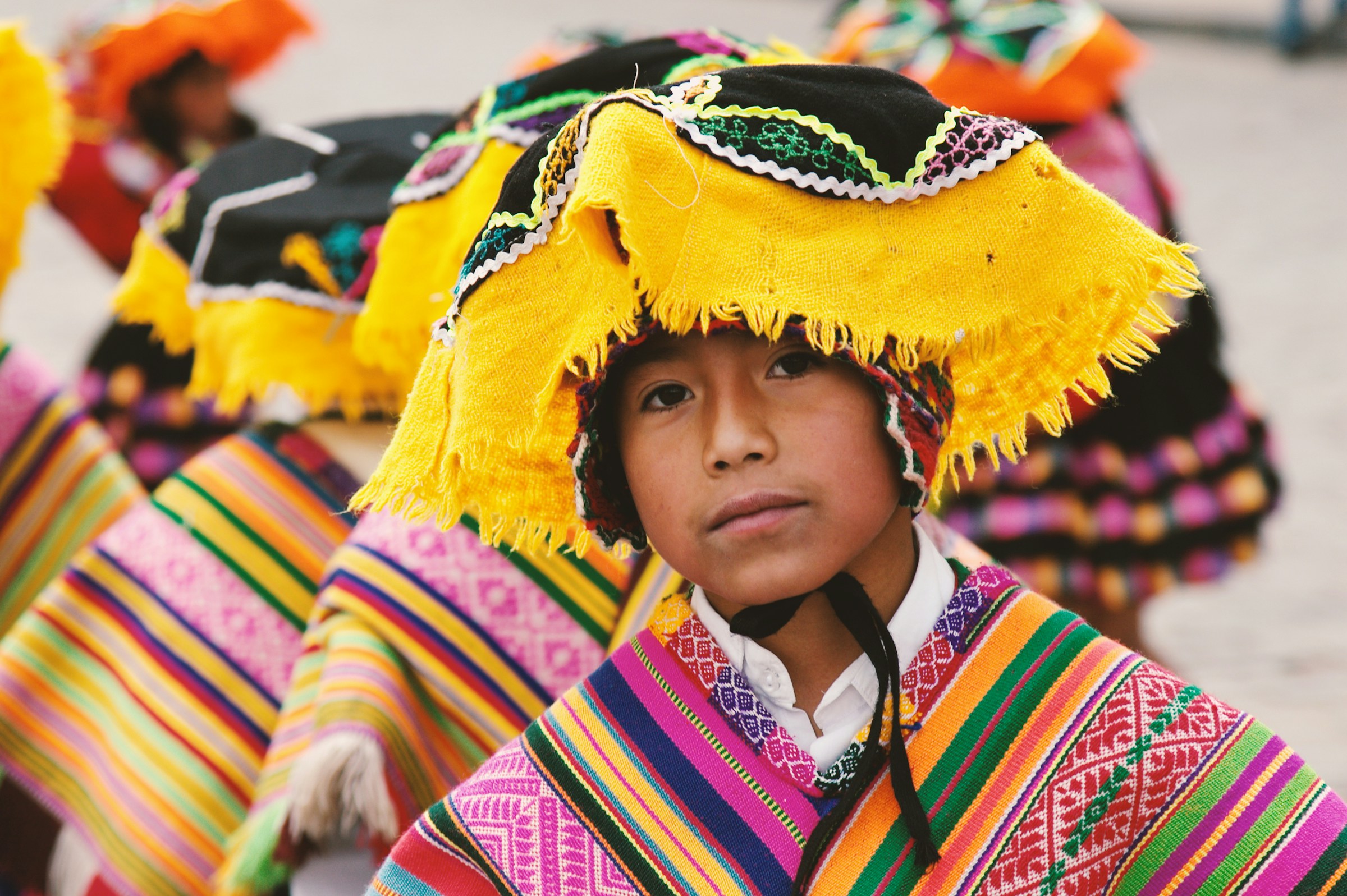Portrait of an Inka boy, Cusco, Peru